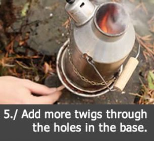 Fire On The Inside: Ghillie Camping Kettle Boils Water Fast